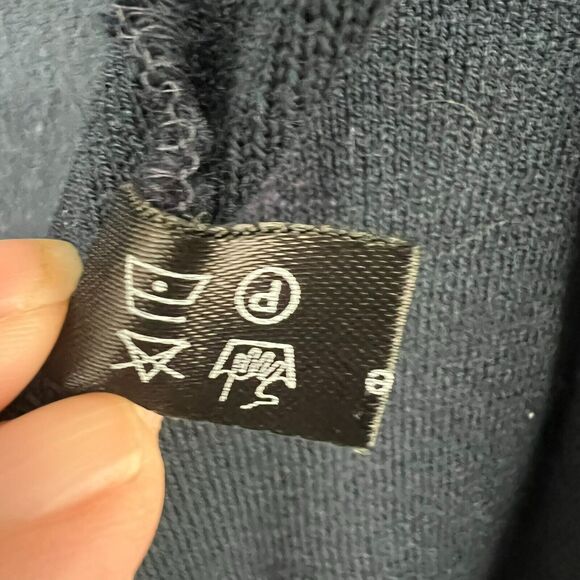 Heide Ost Sweater Women XL Navy Blue Extra Fine Merino Wool Open Front Cardigan - Picture 9 of 9